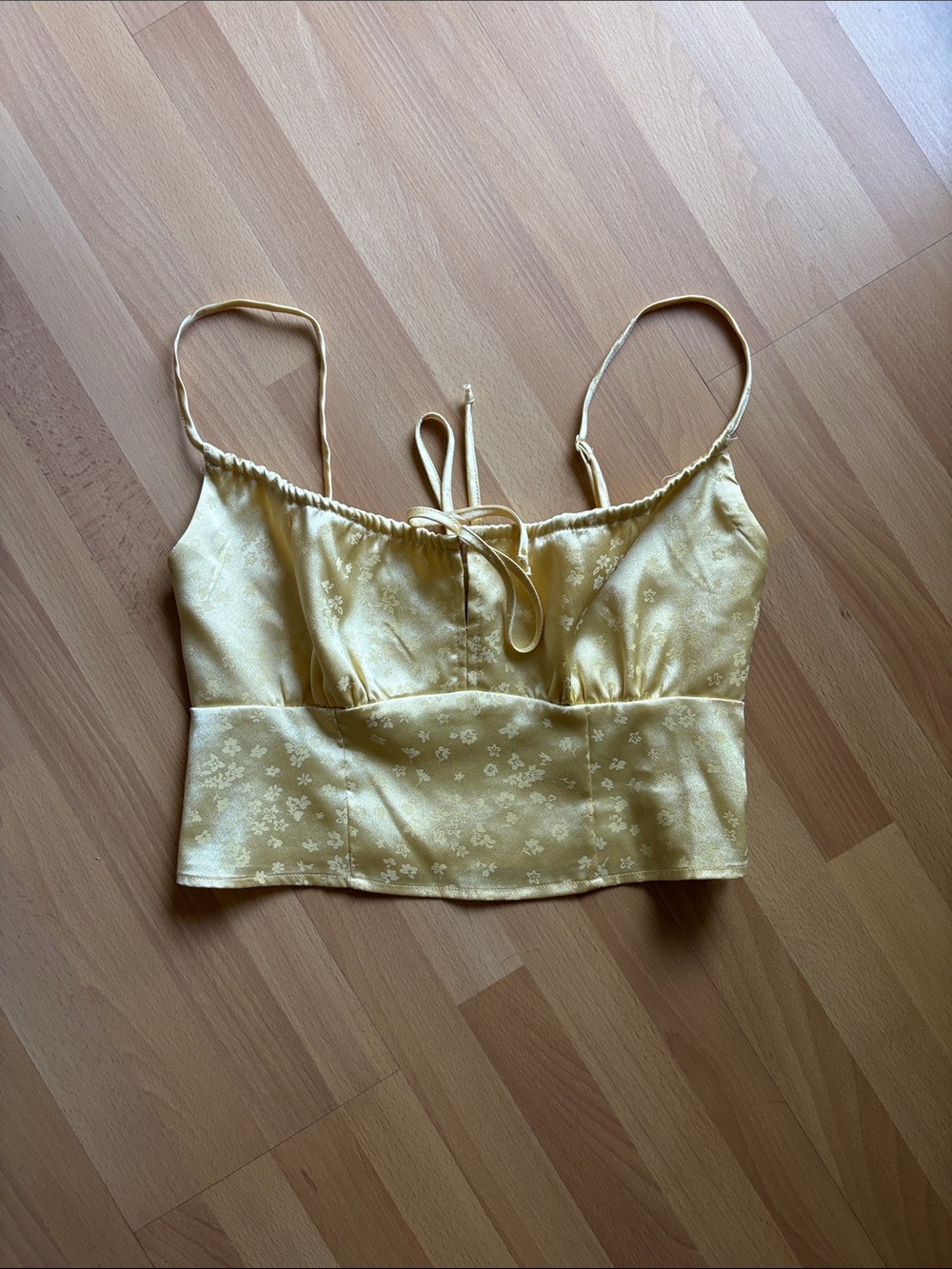 La Hearts Yellow Floral Satin Cami